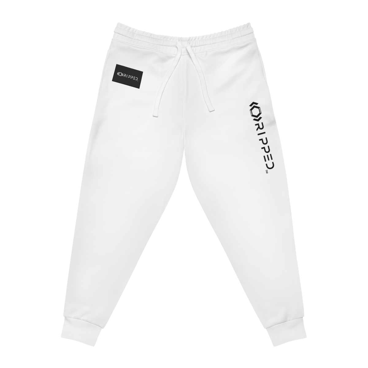 Ripped Vert Men’s Athletic Joggers(Black/White) - Image 2