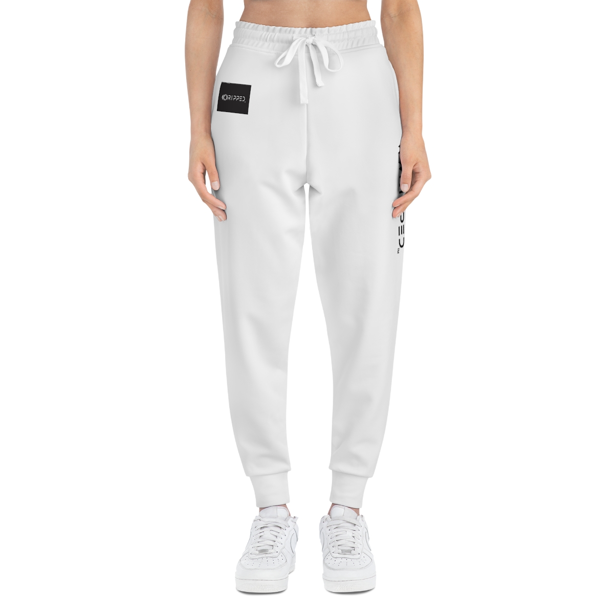 Ripped Vert Men’s Athletic Joggers(Black/White) - Image 5