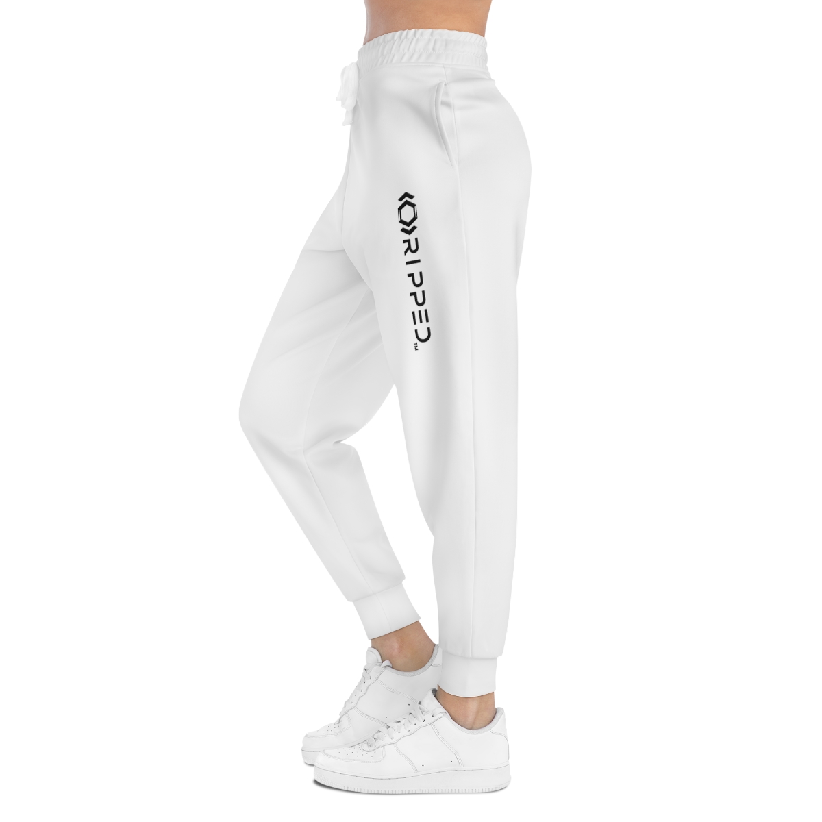 Ripped Vert Men’s Athletic Joggers(Black/White) - Image 6