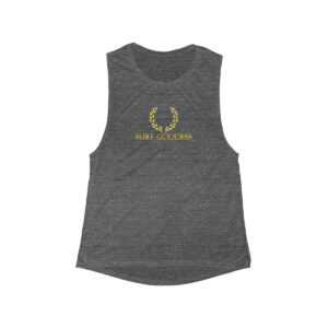 Surf Goddess Women's Dark Grey Flowy Scoop Tank