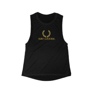 Surf Goddess Women's Black Flowy Scoop Tank
