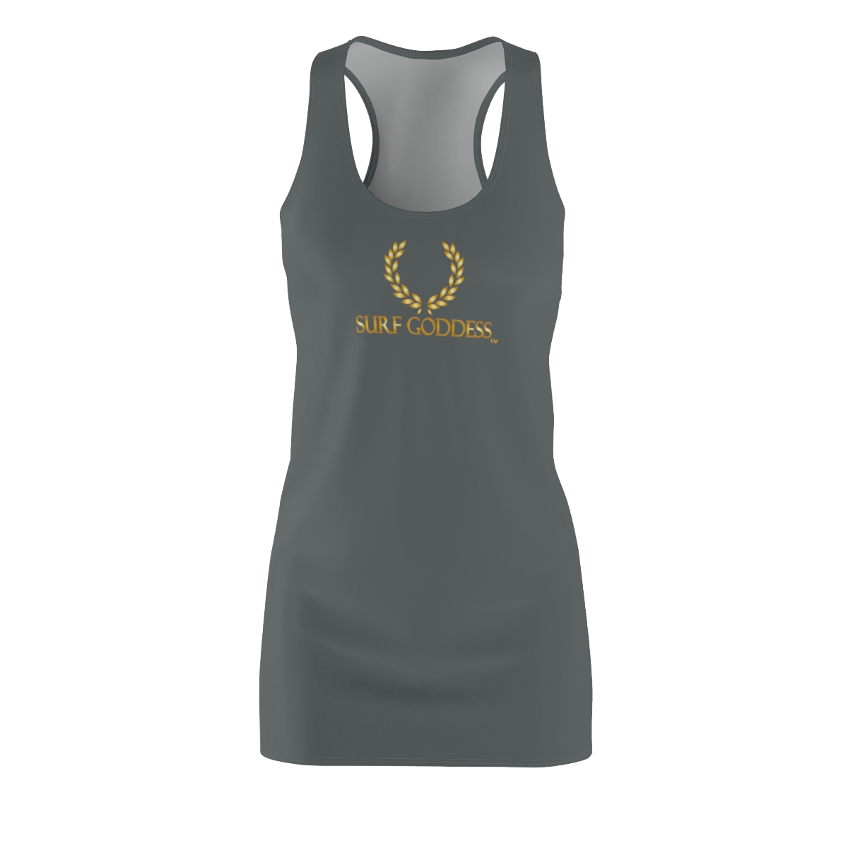 Surf Goddess Women's Dark Grey Racerback Dress - Image 2