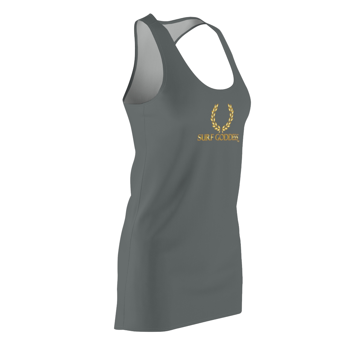 Surf Goddess Women's Dark Grey Racerback Dress - Image 4