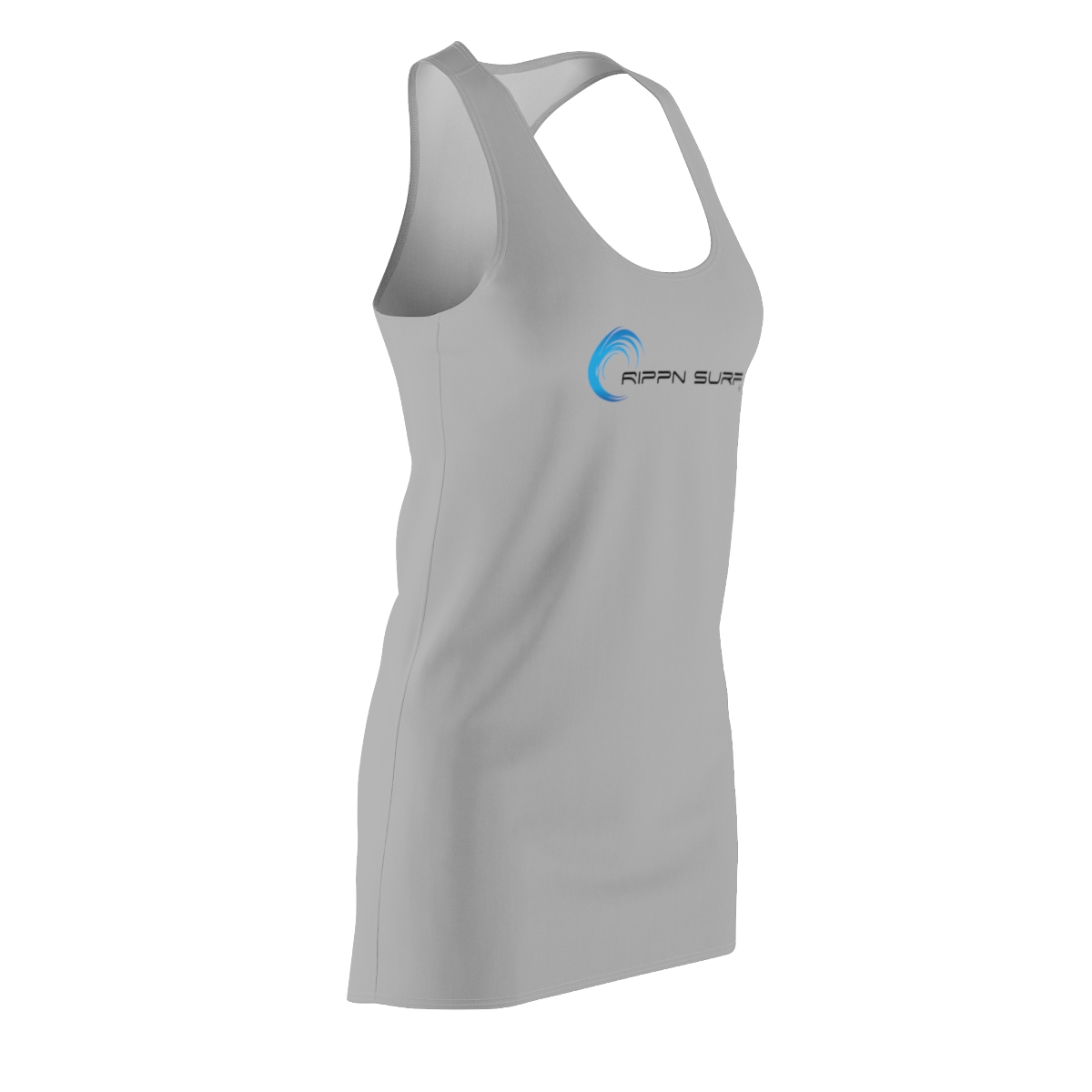 Rippn Surf Women's Light Grey Racerback Dress - Image 4