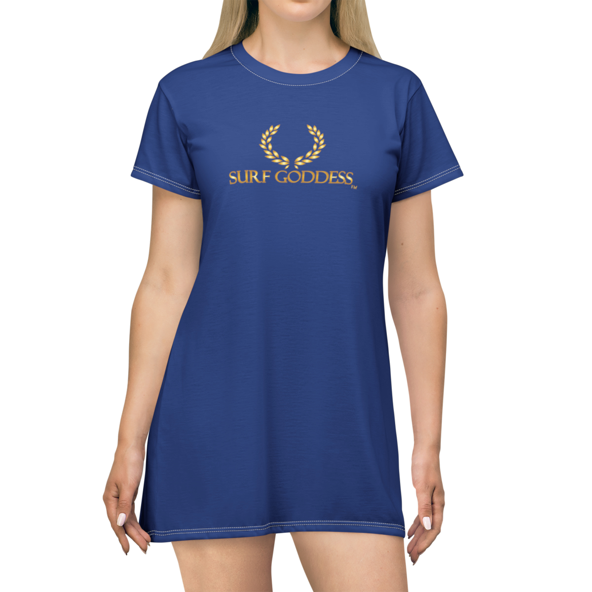 Surf Goddess Dark Blue Shirt Dress