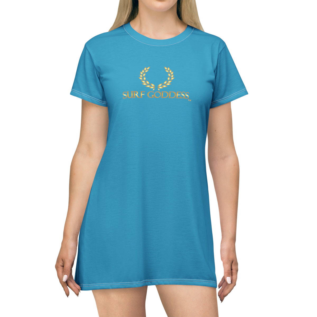 Surf Goddess Ocean Blue Shirt Dress