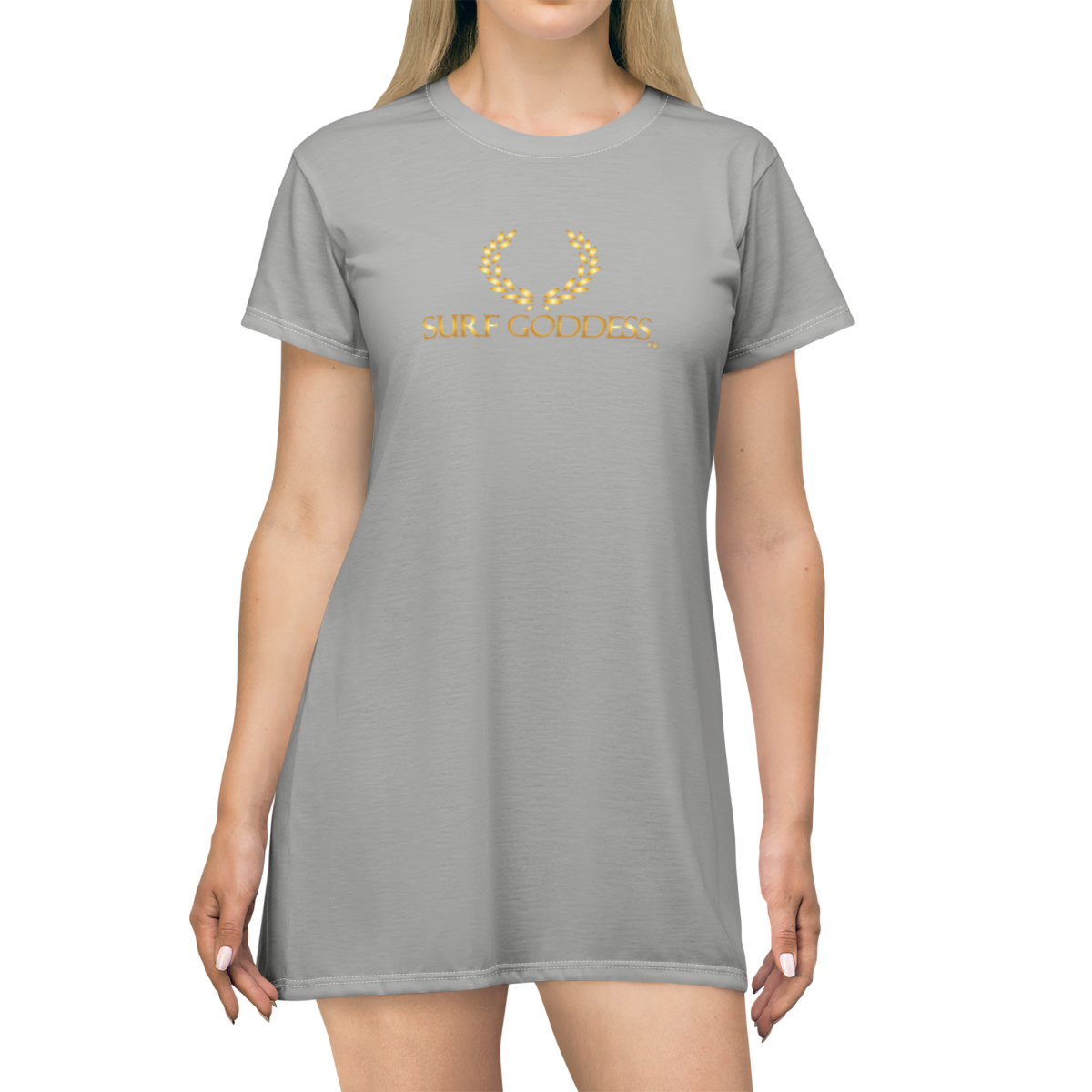 Surf Goddess Light Grey Shirt Dress