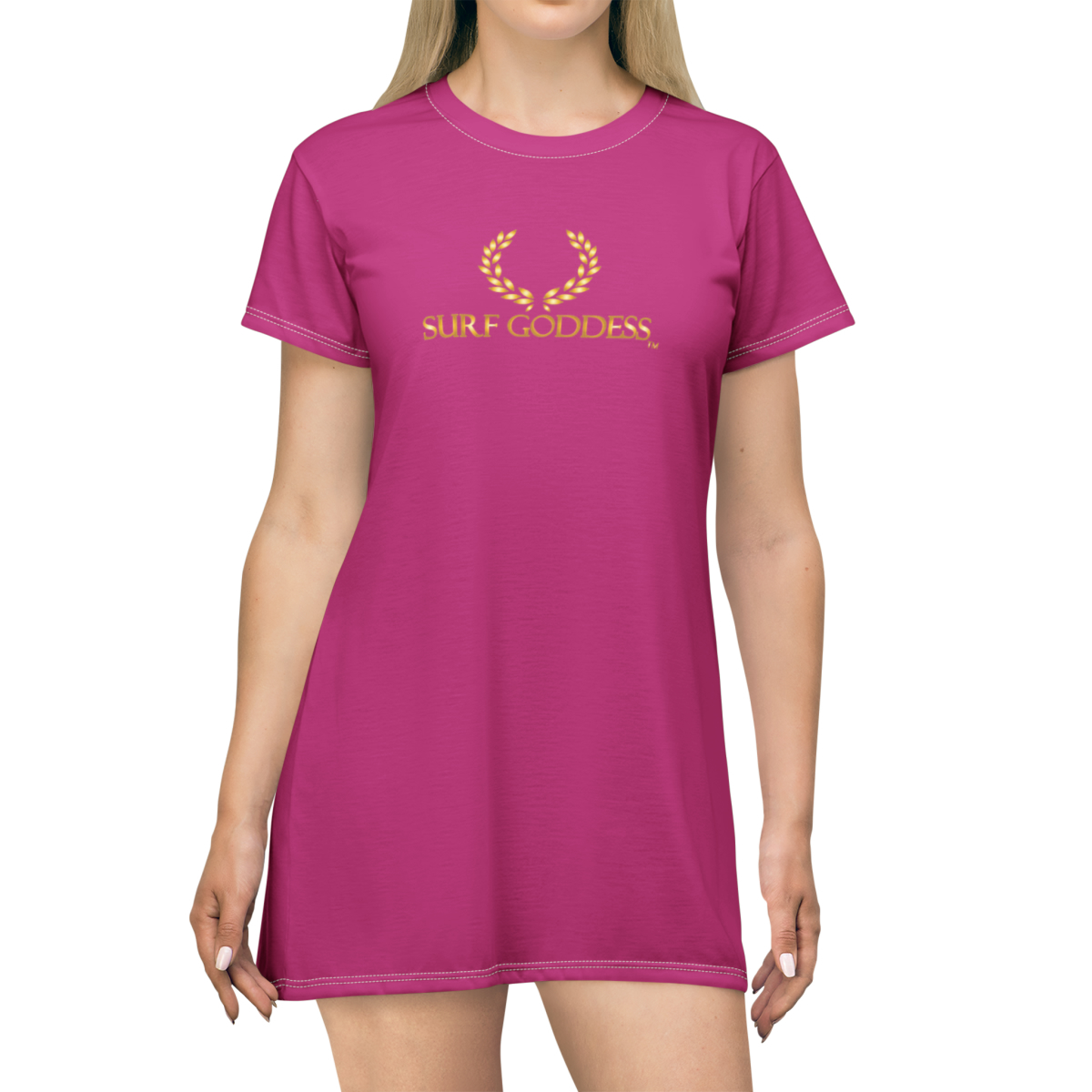 Surf Goddess Pink Shirt Dress