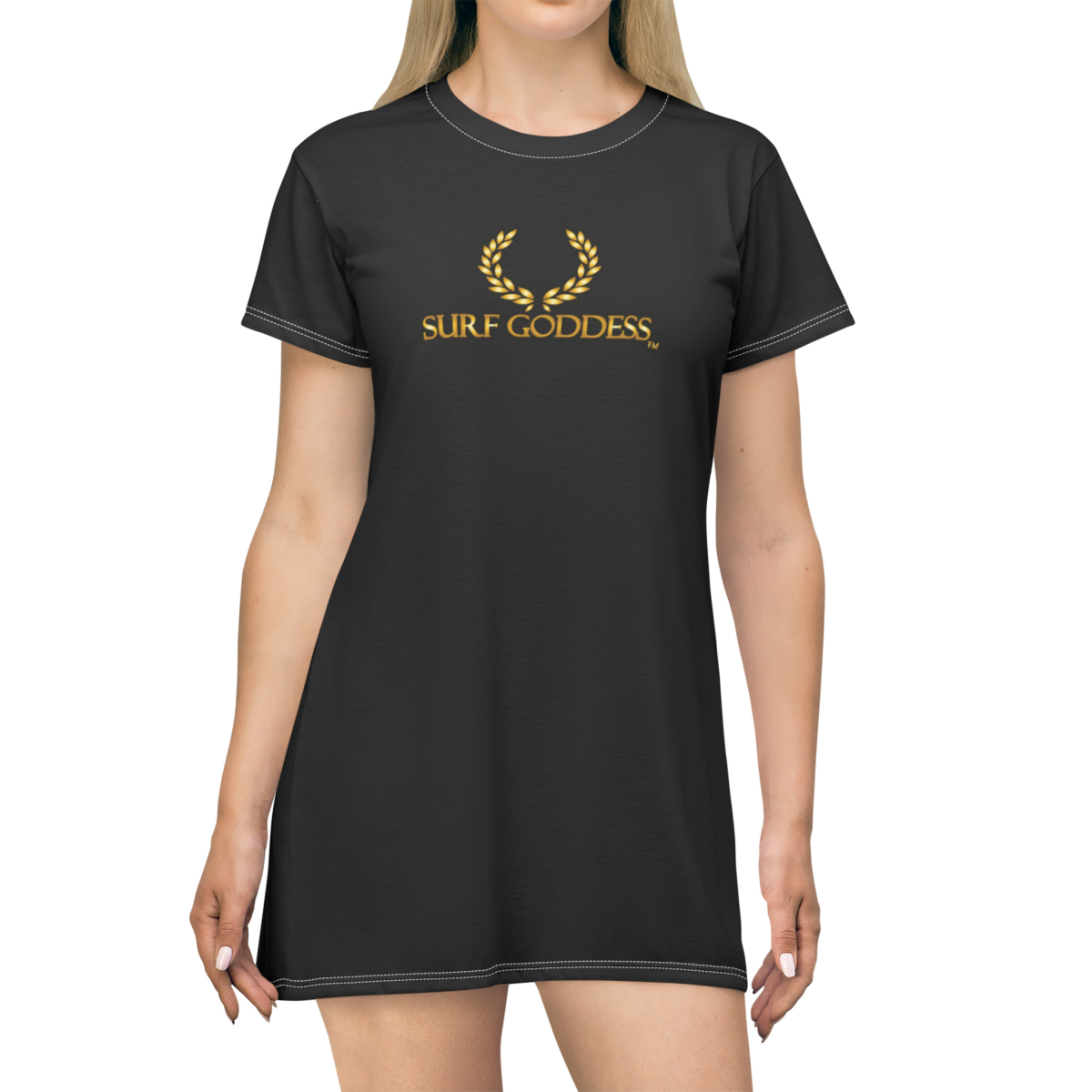 Surf Goddess Black Shirt Dress