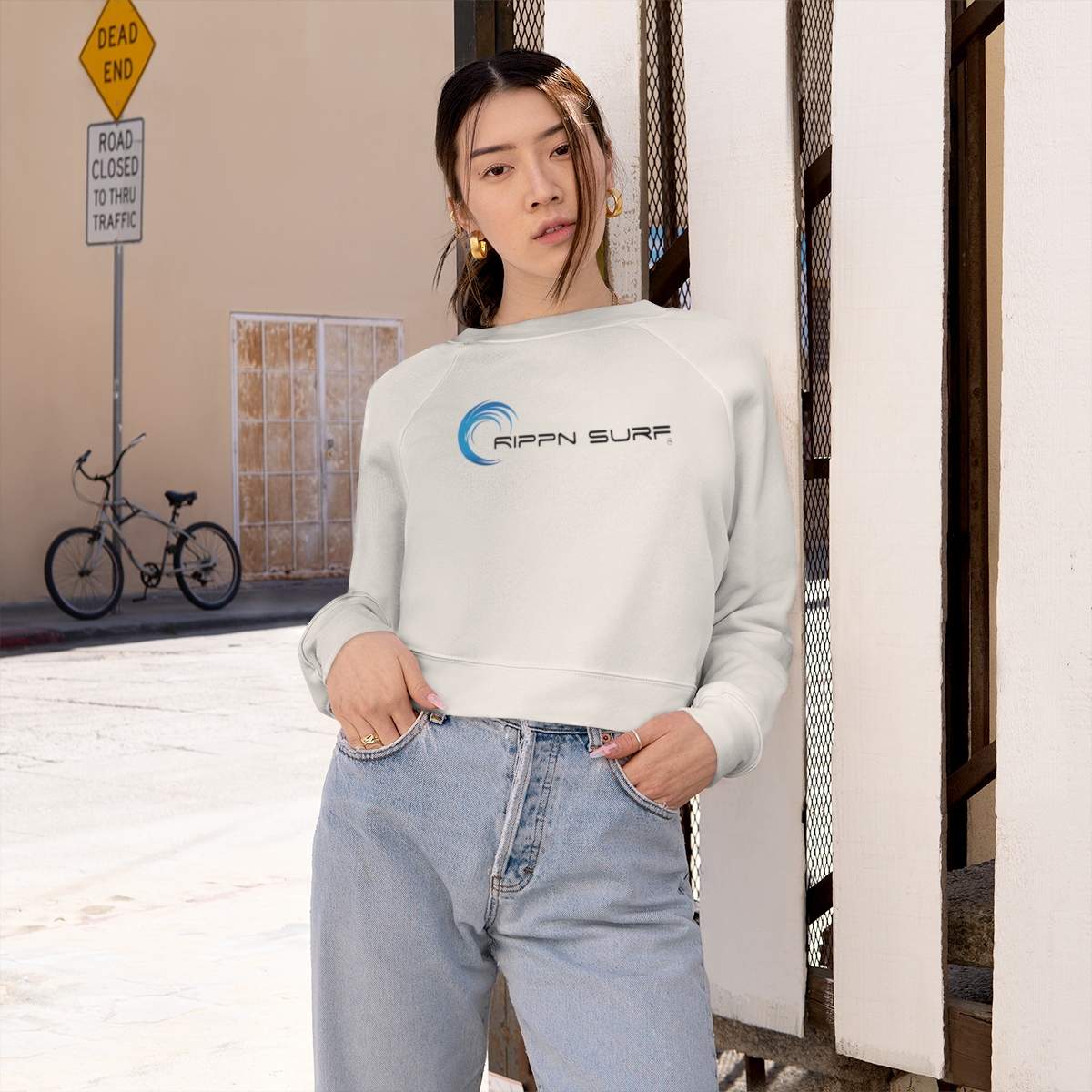 Rippn Surf Women's Cropped Fleece Pullover - Image 4