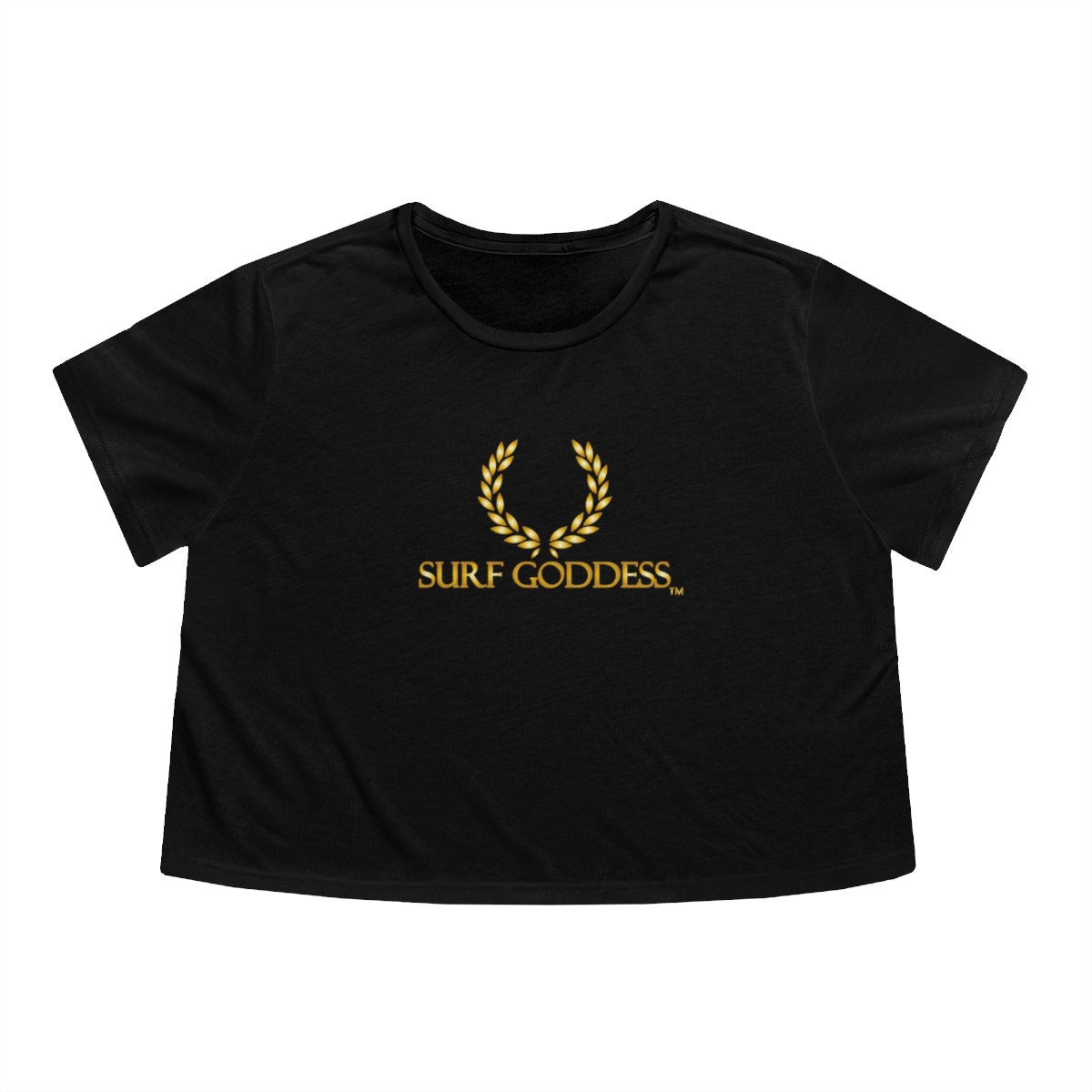 Surf Goddess Women's Black Flowey Cropped Tee