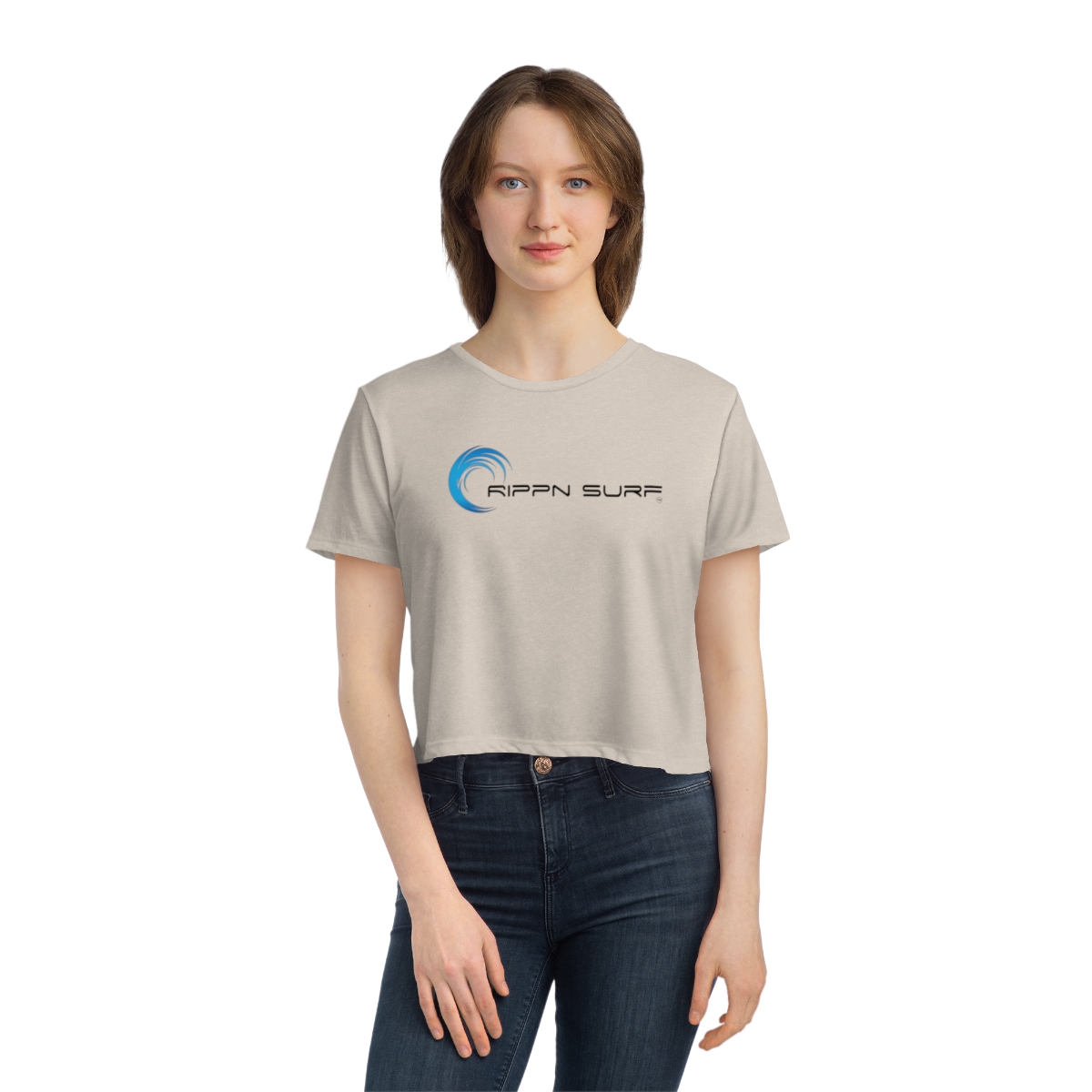 Rippn Surf Women's Heather Dust Flowy Cropped Tee - Image 4