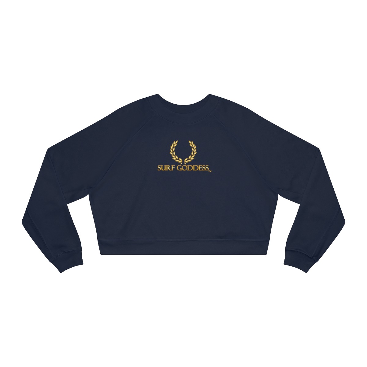 Surf Goddess Women's Navy Blue Cropped Fleece Pullover
