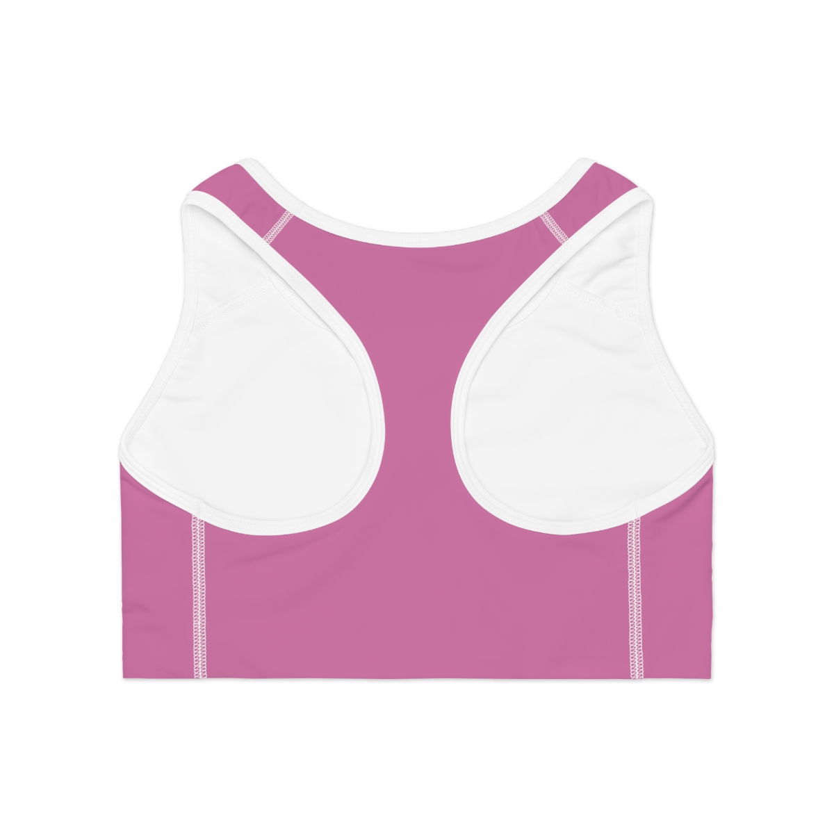 Surf Goddess Light Pink Athletic Sports Bra (White Borders) - Image 3