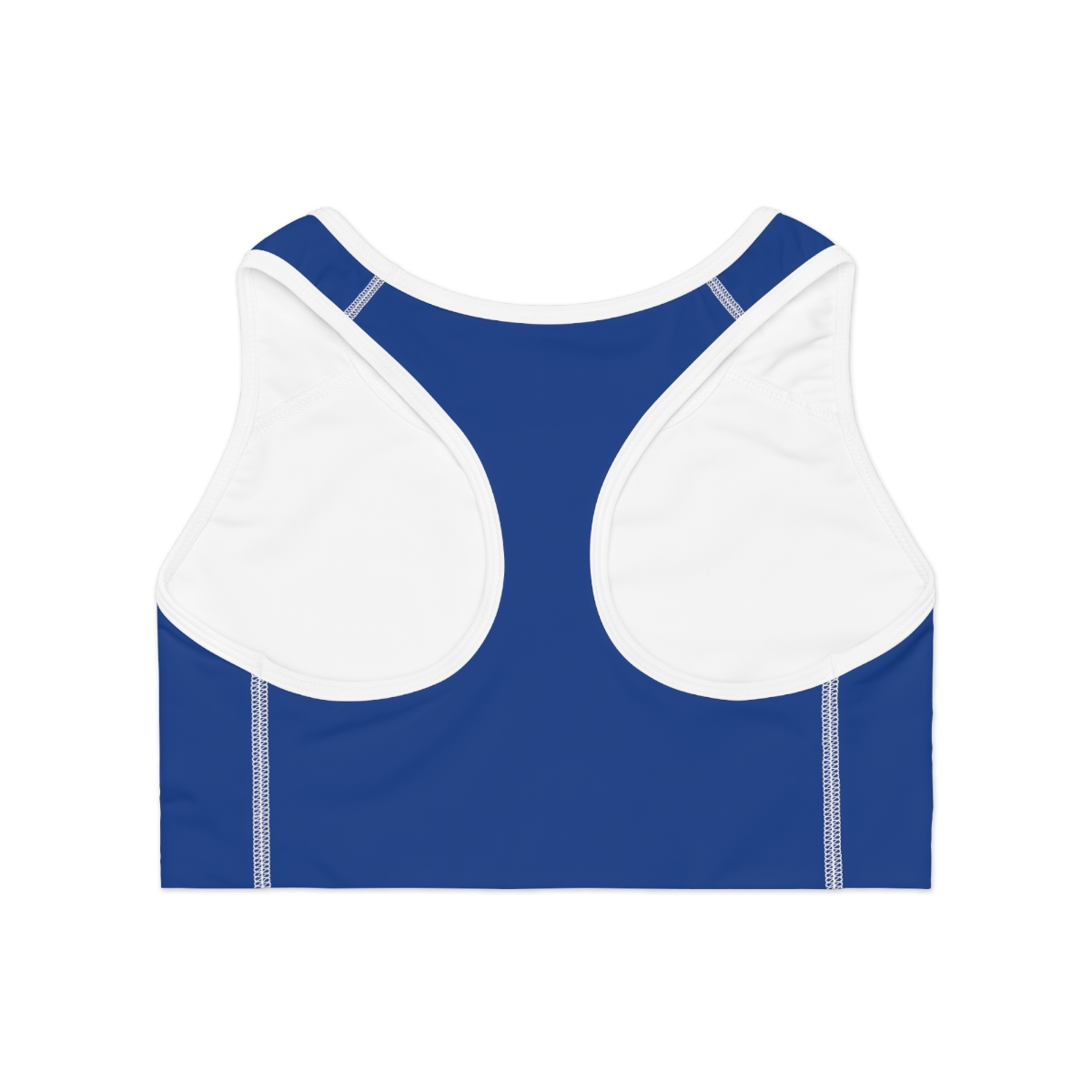 Surf Goddess Dark Blue Athletic Sports Bra (White Borders) - Image 3