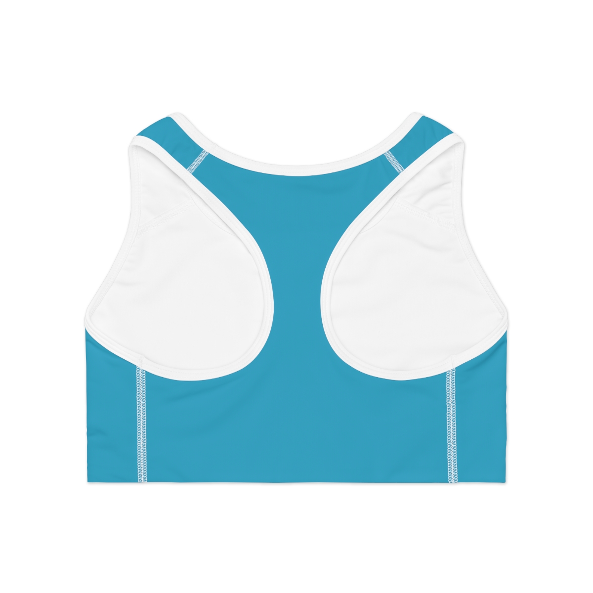 Surf Goddess Ocean Blue Athletic Sports Bra (White Borders) - Image 3