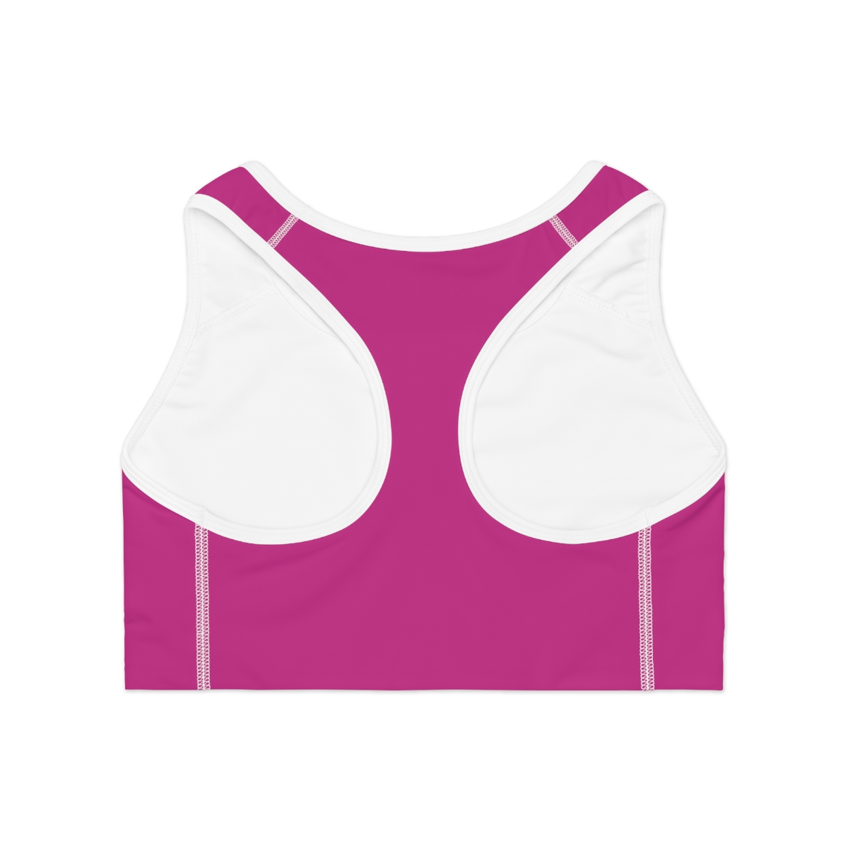 Rippn Surf Pink Athletic Sports Bra(White Stitching/Borders) - Image 3