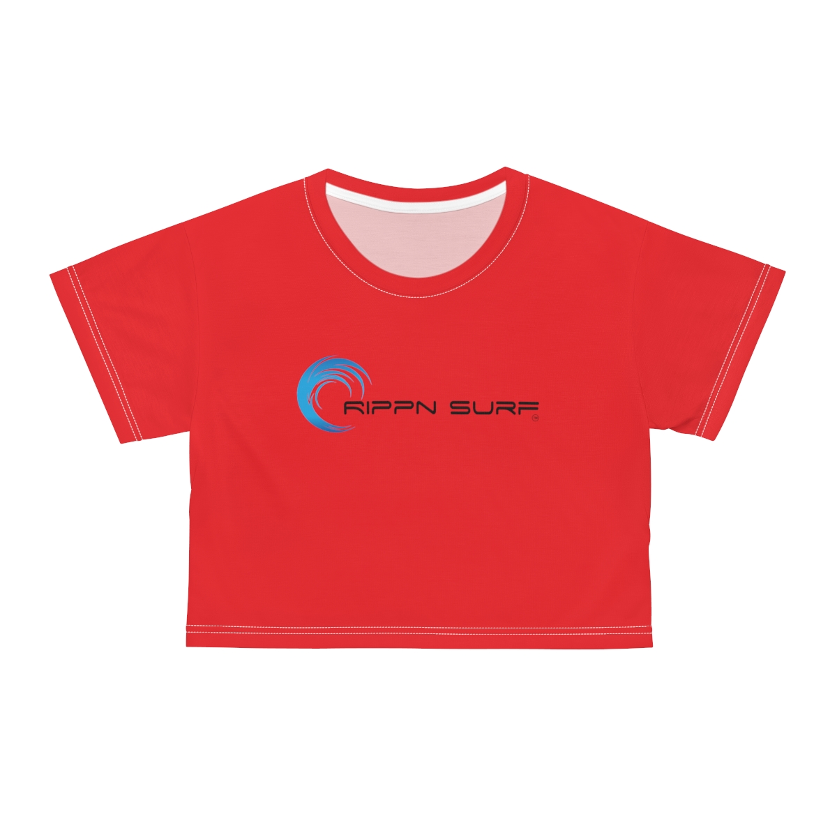Rippn Surf Women’s Red Crop Tee - Image 5