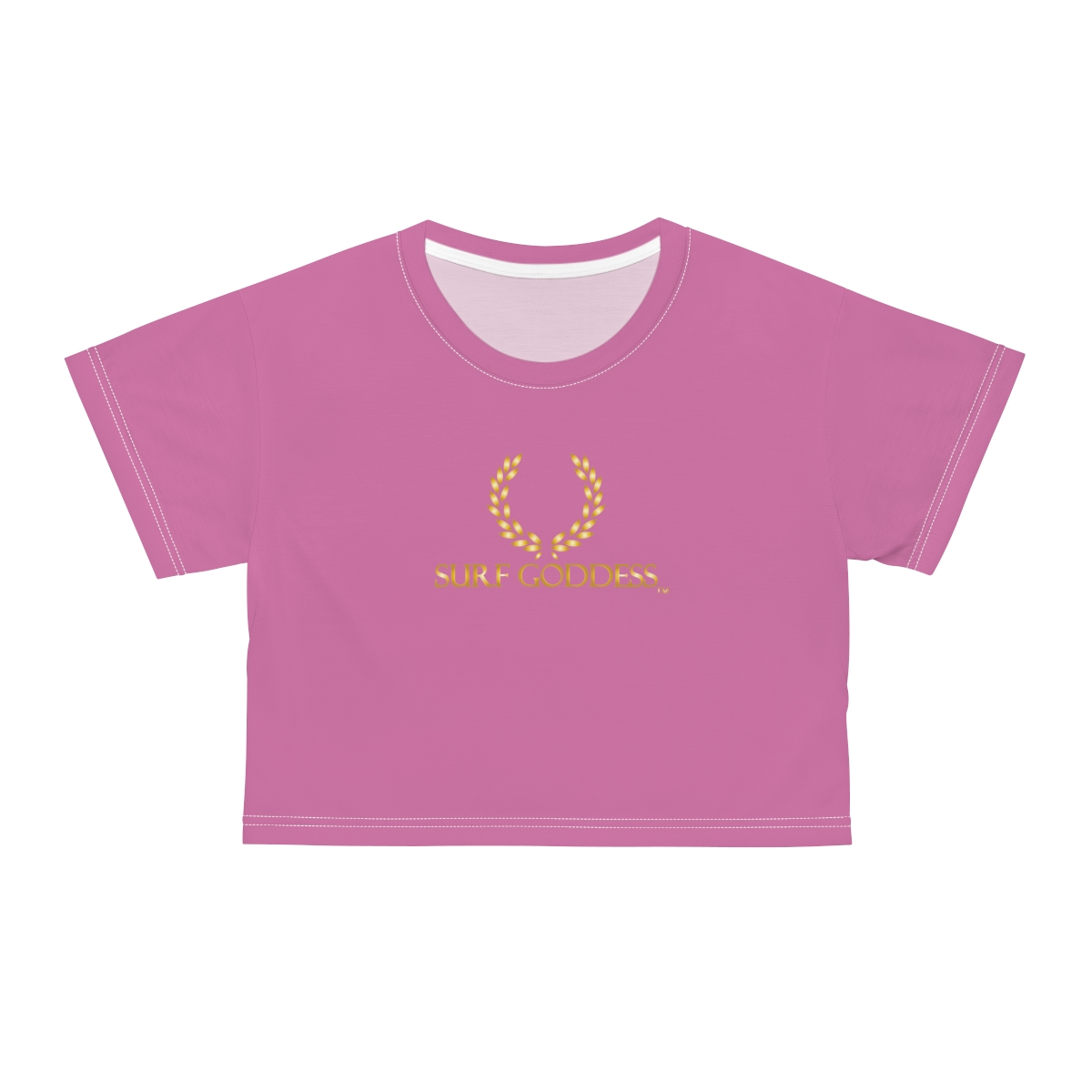 Surf Goddess Women’s Light Pink Crop Tee - Image 9