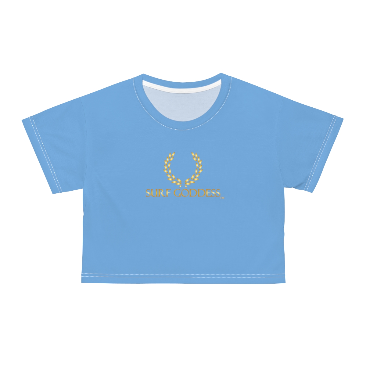Surf Goddess Women’s Light Blue Crop Tee - Image 13