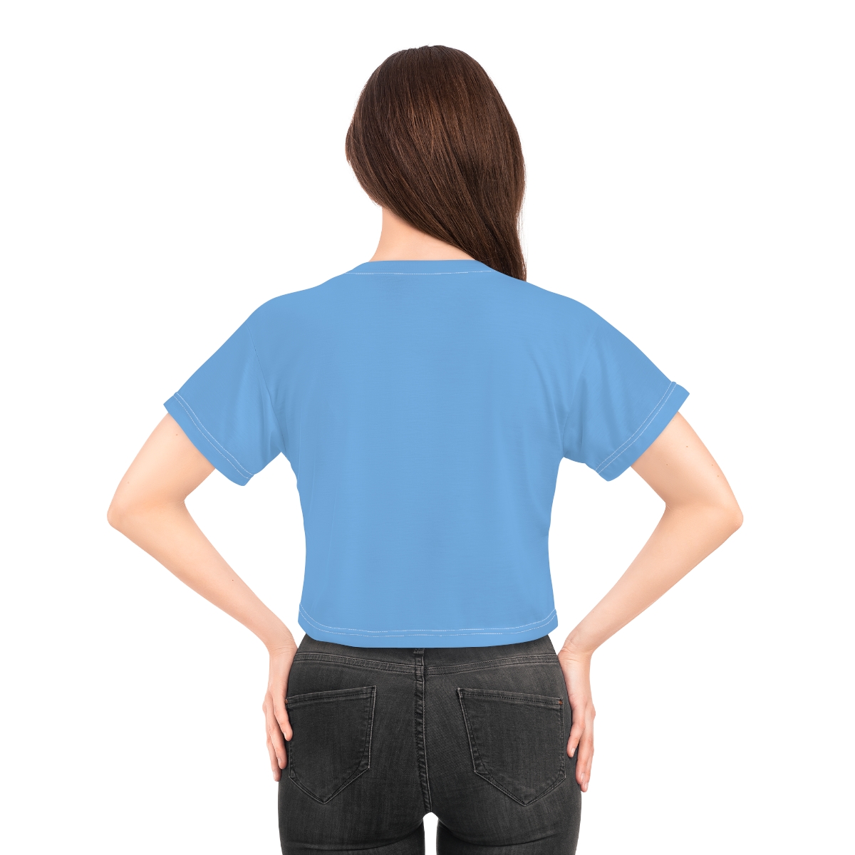 Surf Goddess Women’s Light Blue Crop Tee - Image 4