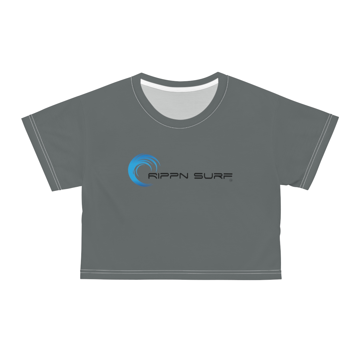 Rippn Surf Women’s Dark Grey Crop Tee - Image 17