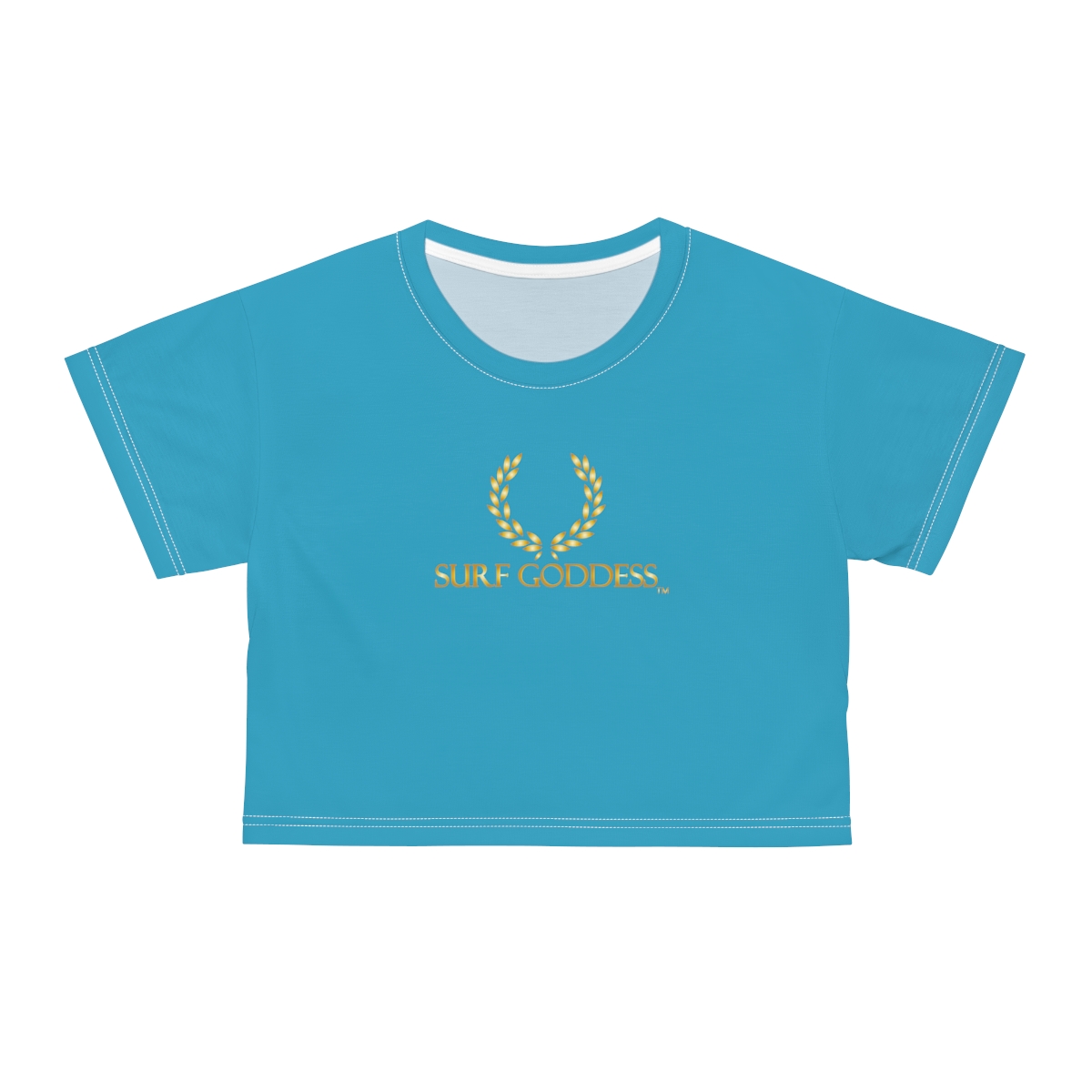 Surf Goddess Women’s Ocean Blue Crop Tee - Image 21