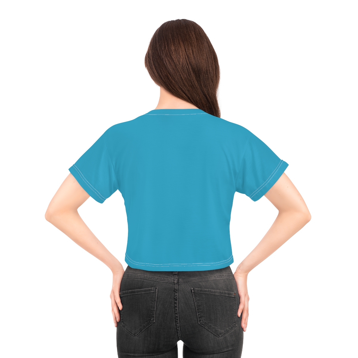 Surf Goddess Women’s Ocean Blue Crop Tee - Image 24