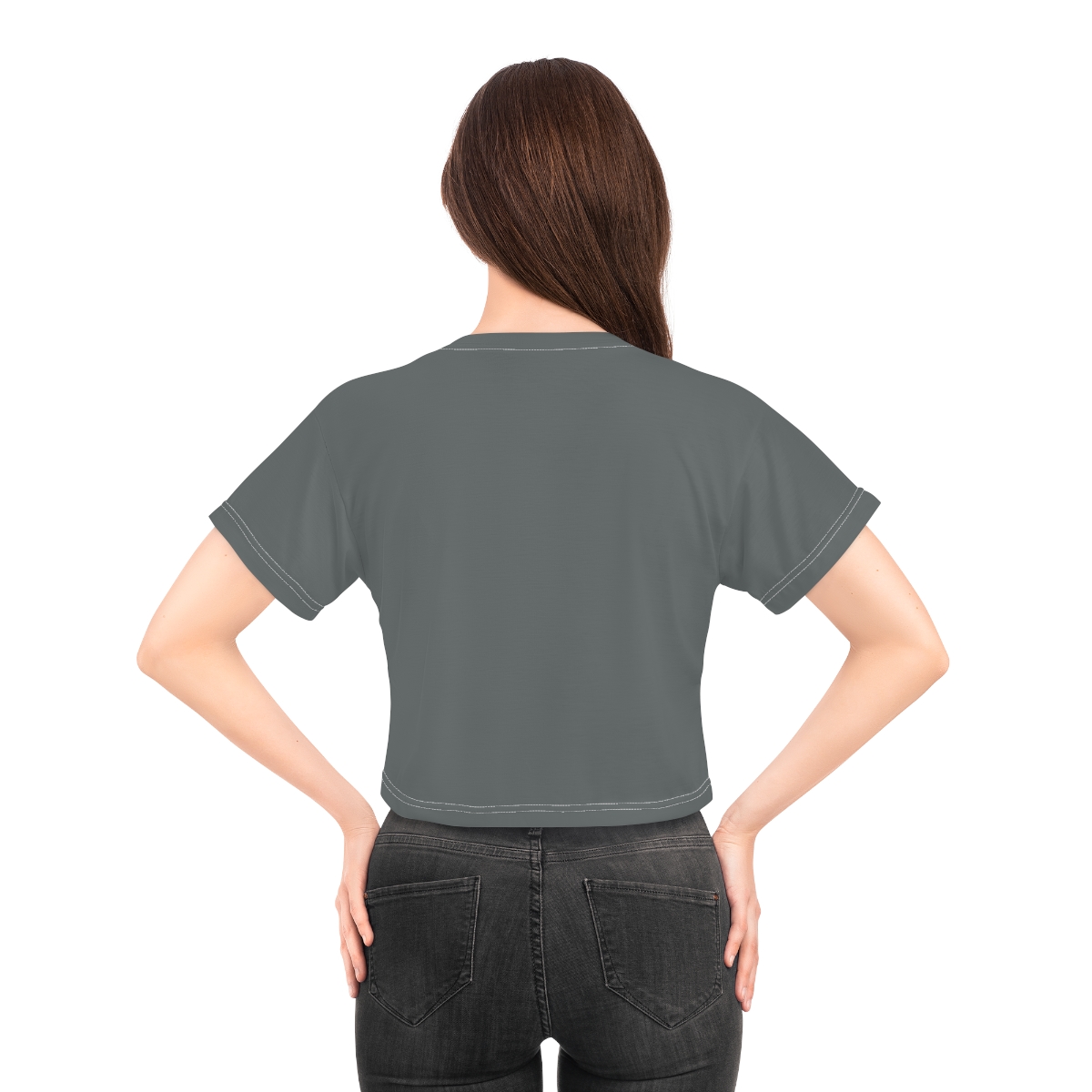 Rippn Surf Women’s Dark Grey Crop Tee - Image 24