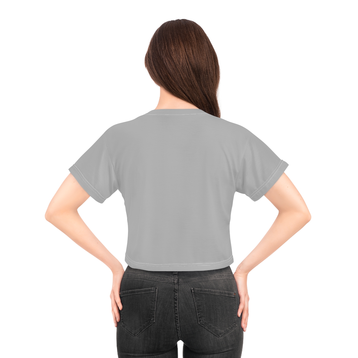 Rippn Surf Women’s Light Grey Crop Tee - Image 24