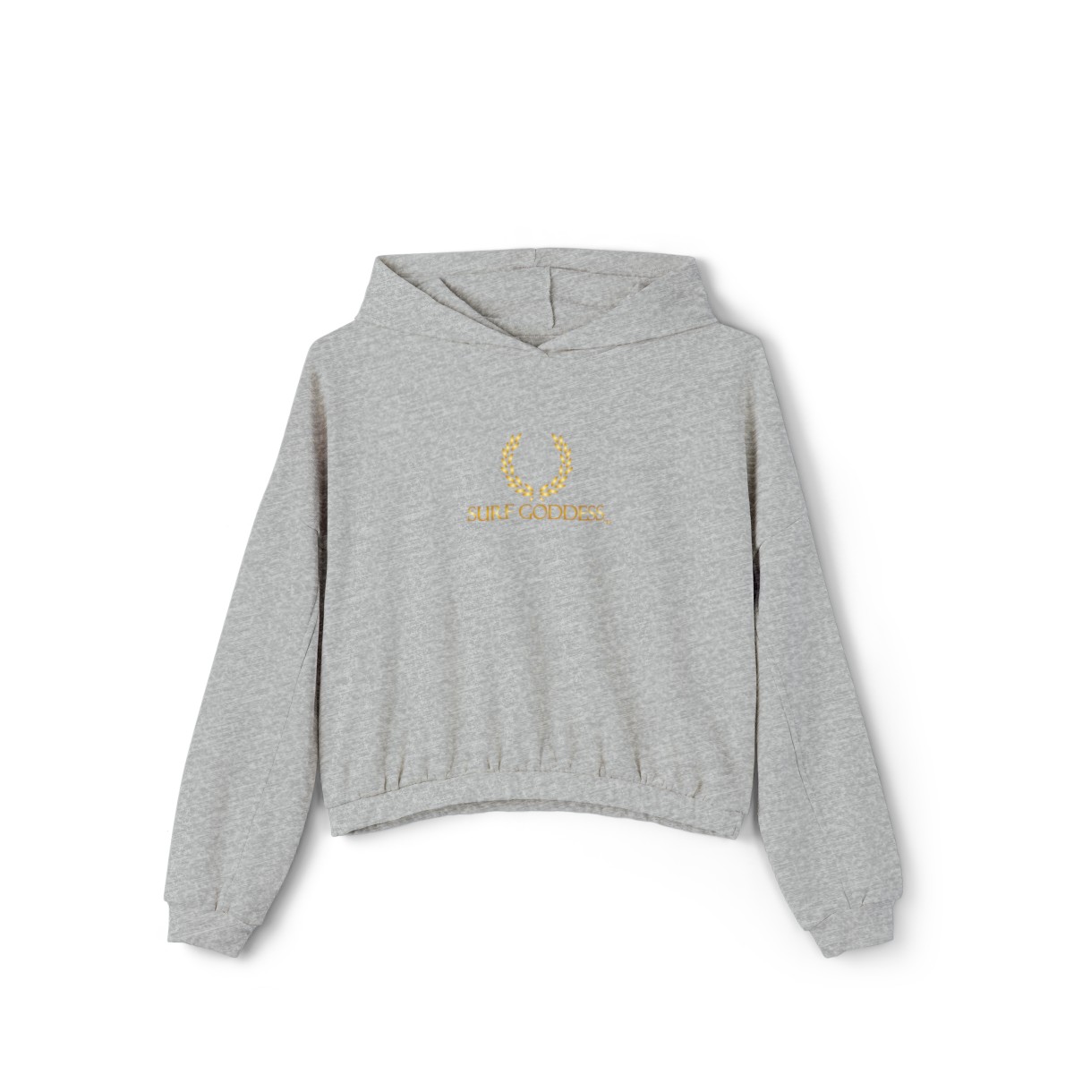Surf Goddess Women’s Light Grey Cinched Bottom Hoodie - Image 2