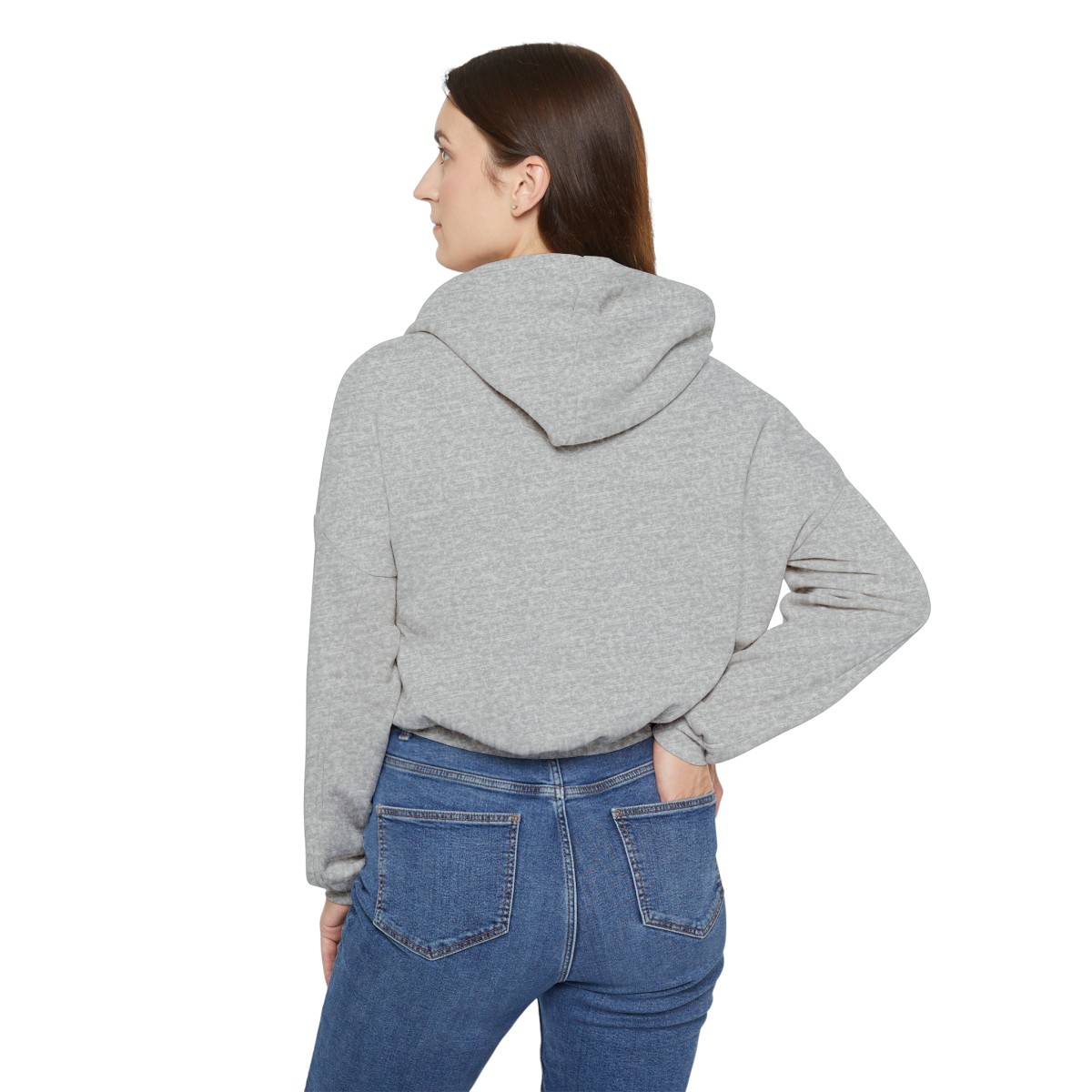 Surf Goddess Women’s Light Grey Cinched Bottom Hoodie - Image 5