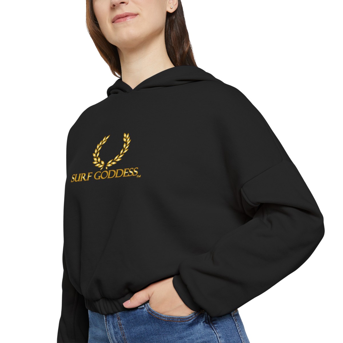 Surf Goddess Women’s Black Cinched Bottom Hoodie