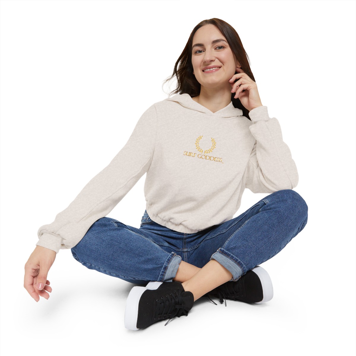 Surf Goddess Women’s Heather Dust Cinched Bottom Hoodie - Image 6