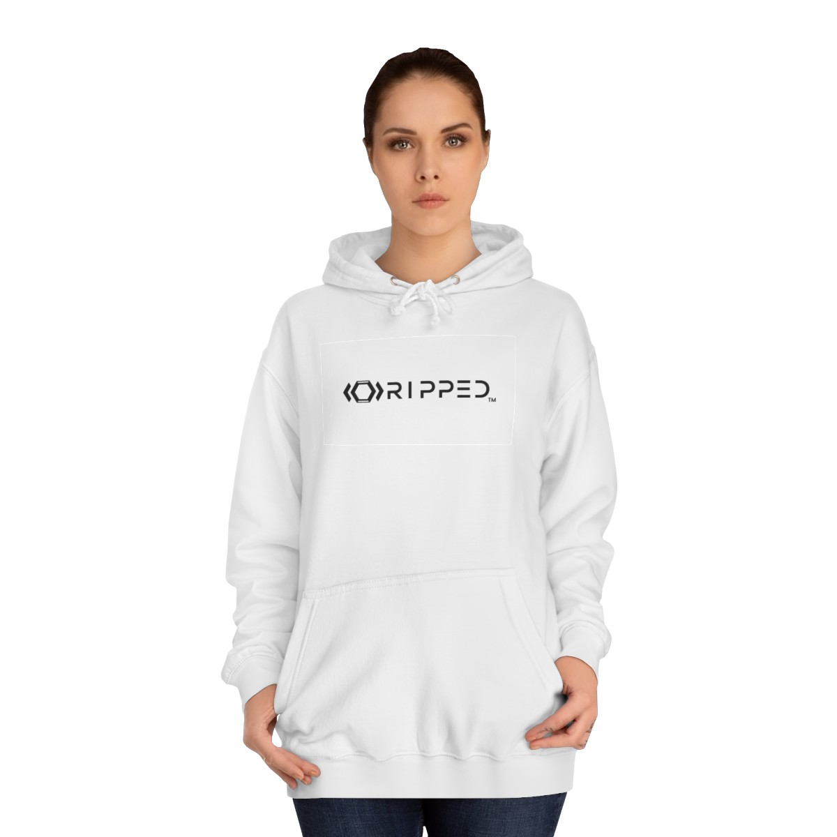Ripped Women’s White Hoodie - Image 4