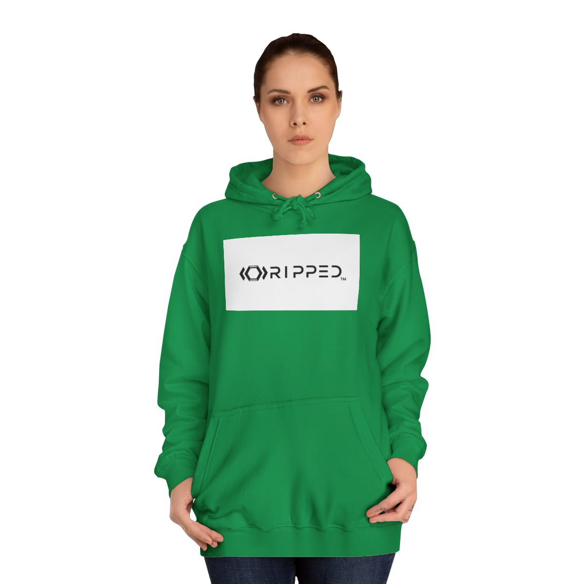 Ripped Women’s Green Hoodie - Image 4