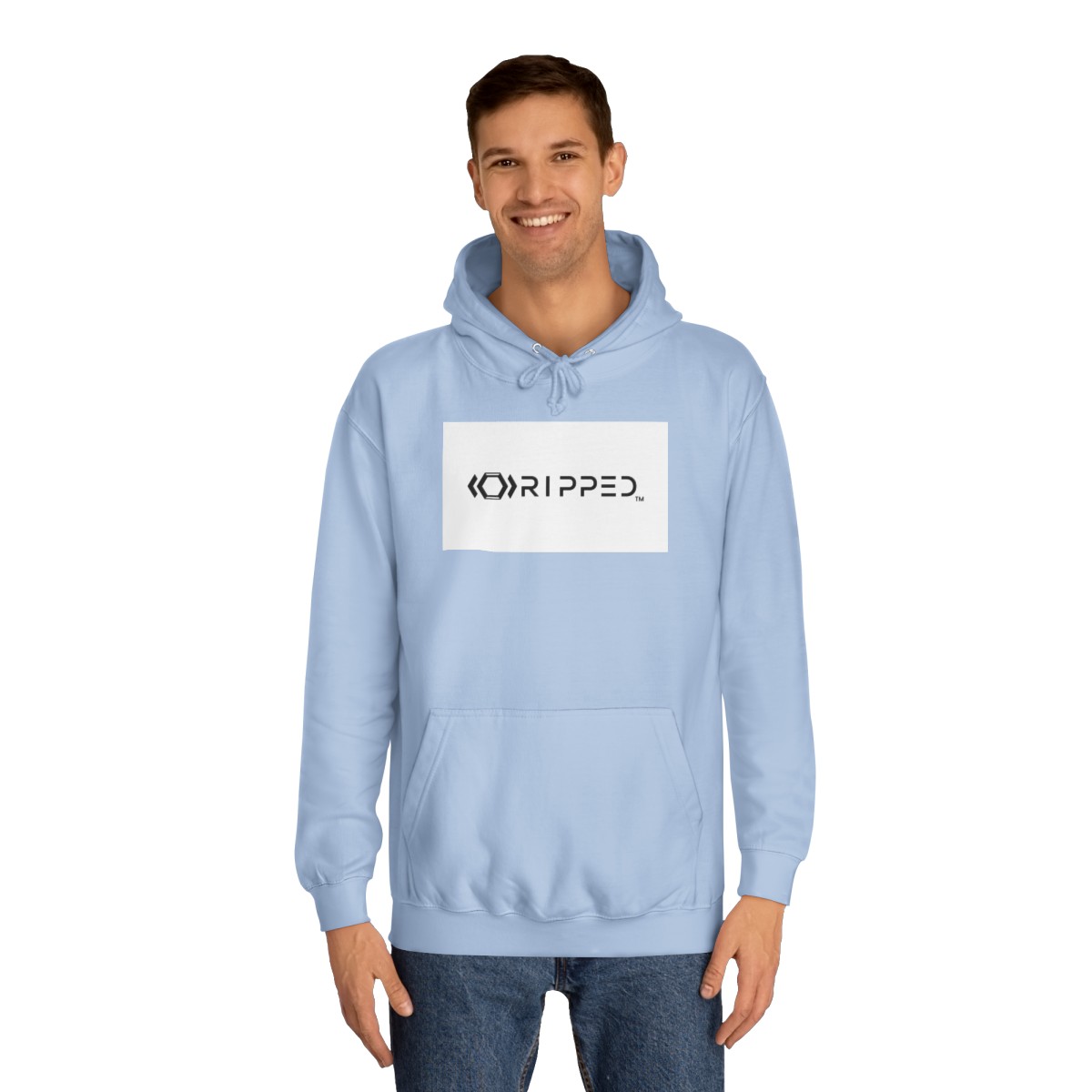 Ripped Women’s Light Blue Hoodie - Image 3