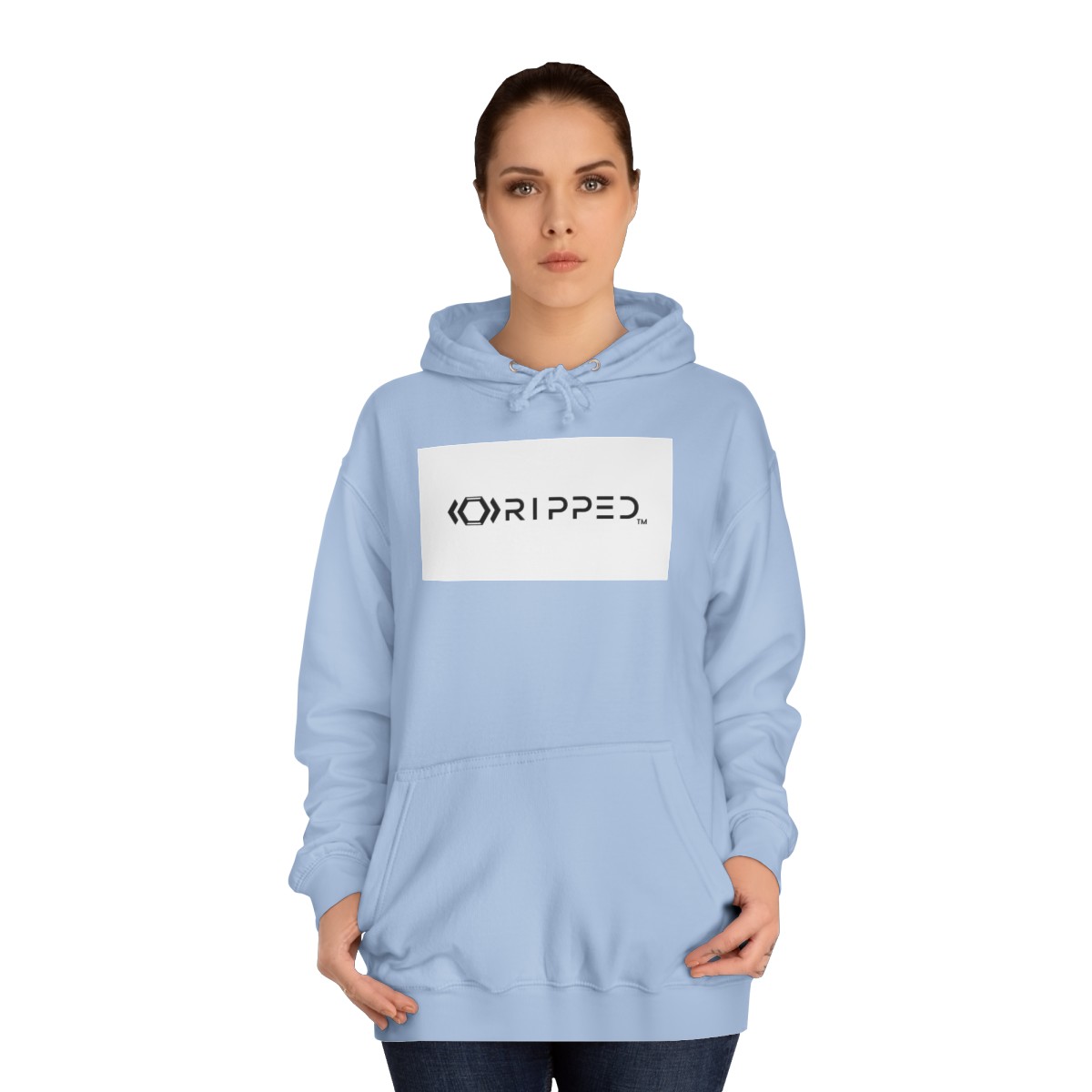 Ripped Women’s Light Blue Hoodie - Image 4