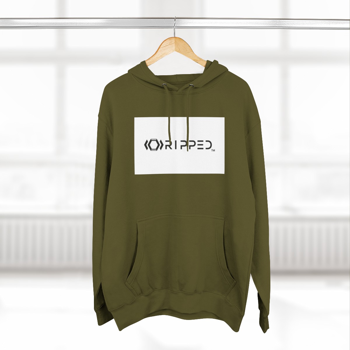 Ripped Men’s Green Fleece Hoodie - Image 4
