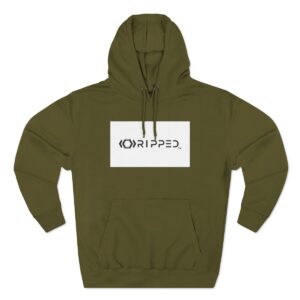 Ripped Men’s Green Fleece Hoodie