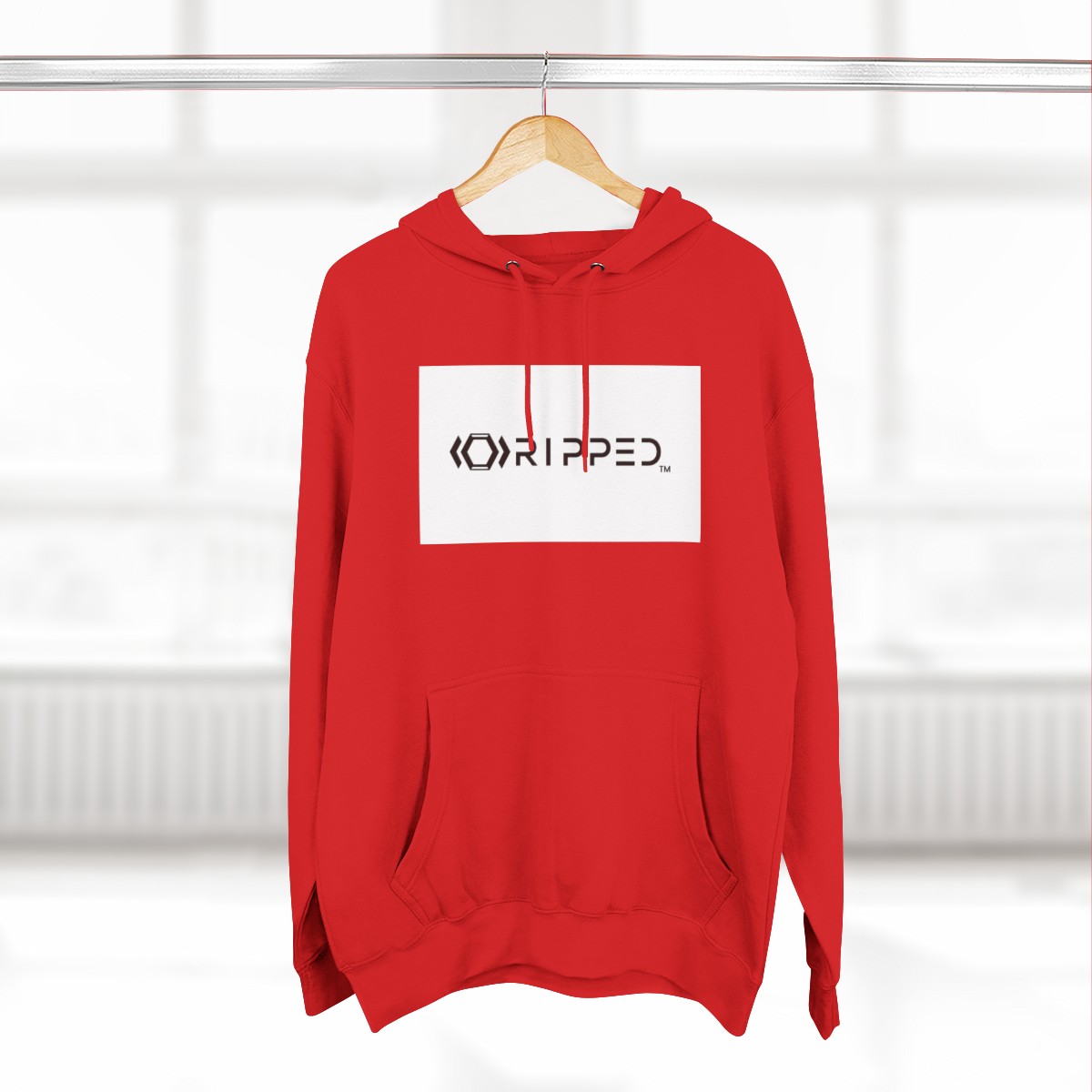 Ripped Men’s Red Fleece Hoodie - Image 4
