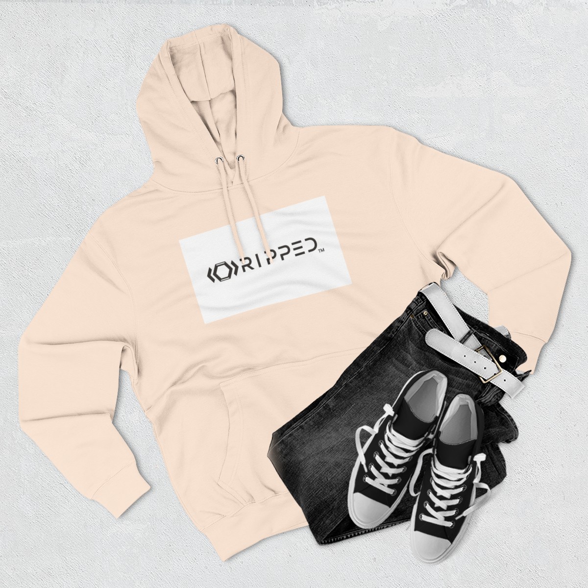 Ripped Women’s Pale Pink Fleece Hoodie - Image 3