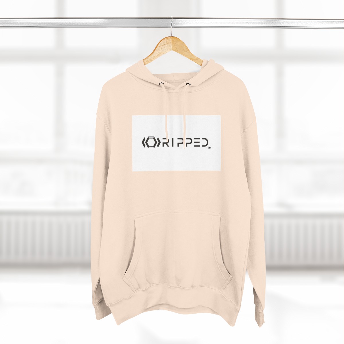Ripped Women’s Pale Pink Fleece Hoodie - Image 4