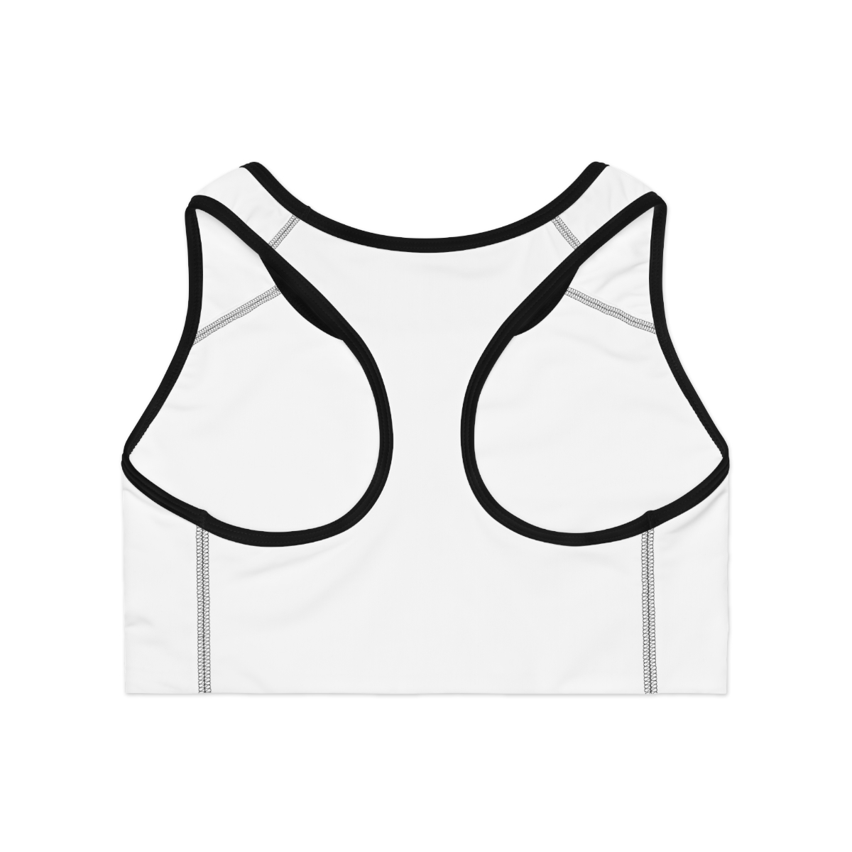Ripped Black/White Athletic Sports Bra (Black Borders) - Image 3