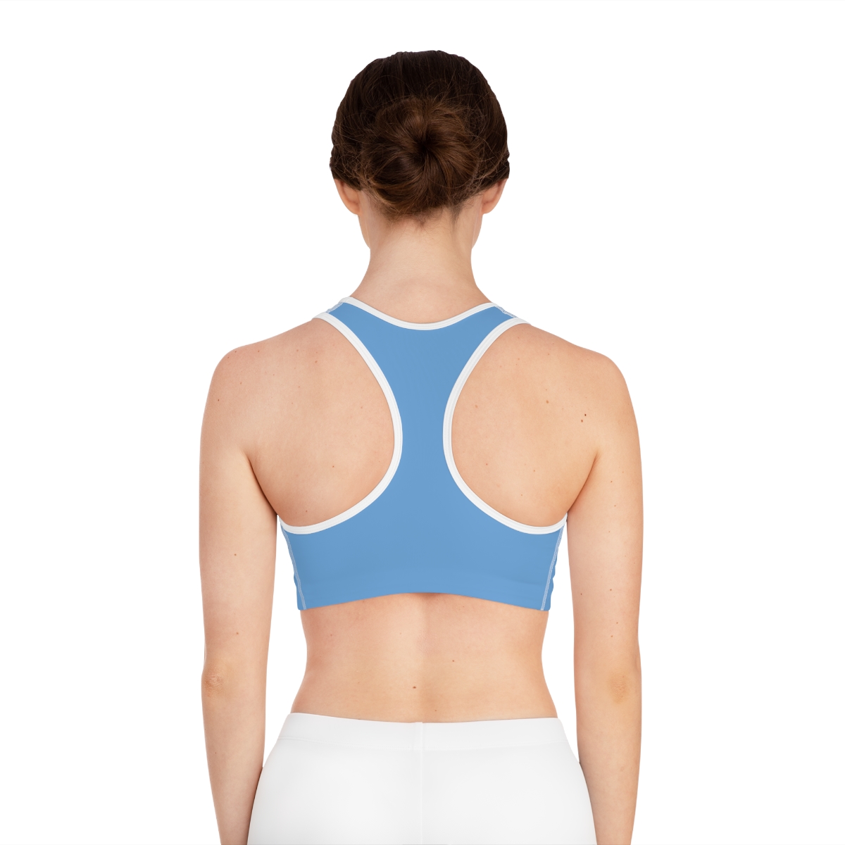 Ripped Light Blue Athletic Sports Bra (White Borders) - Image 4