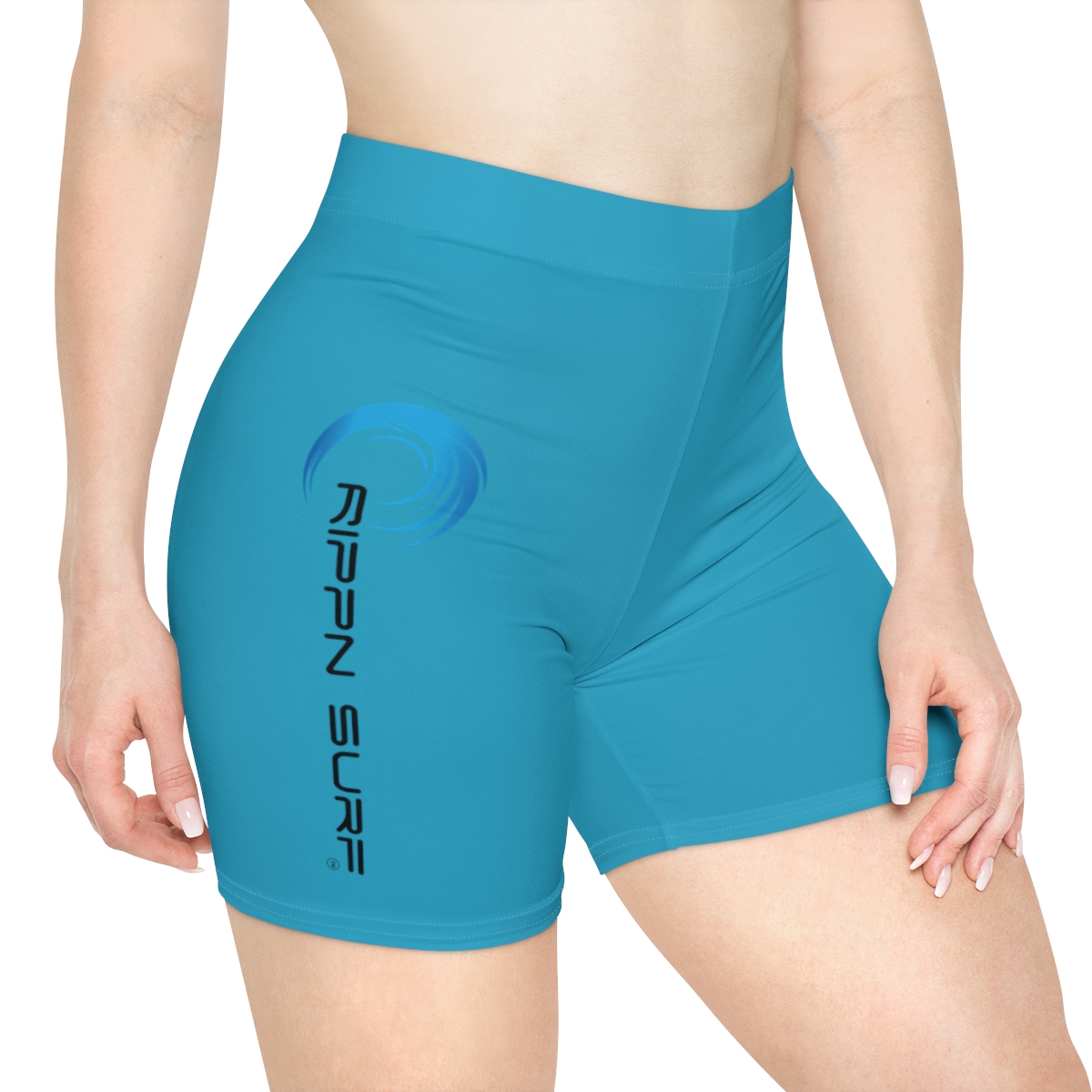 Rippn Surf Women's Ocean Blue Vert Wave Athletic Shorts