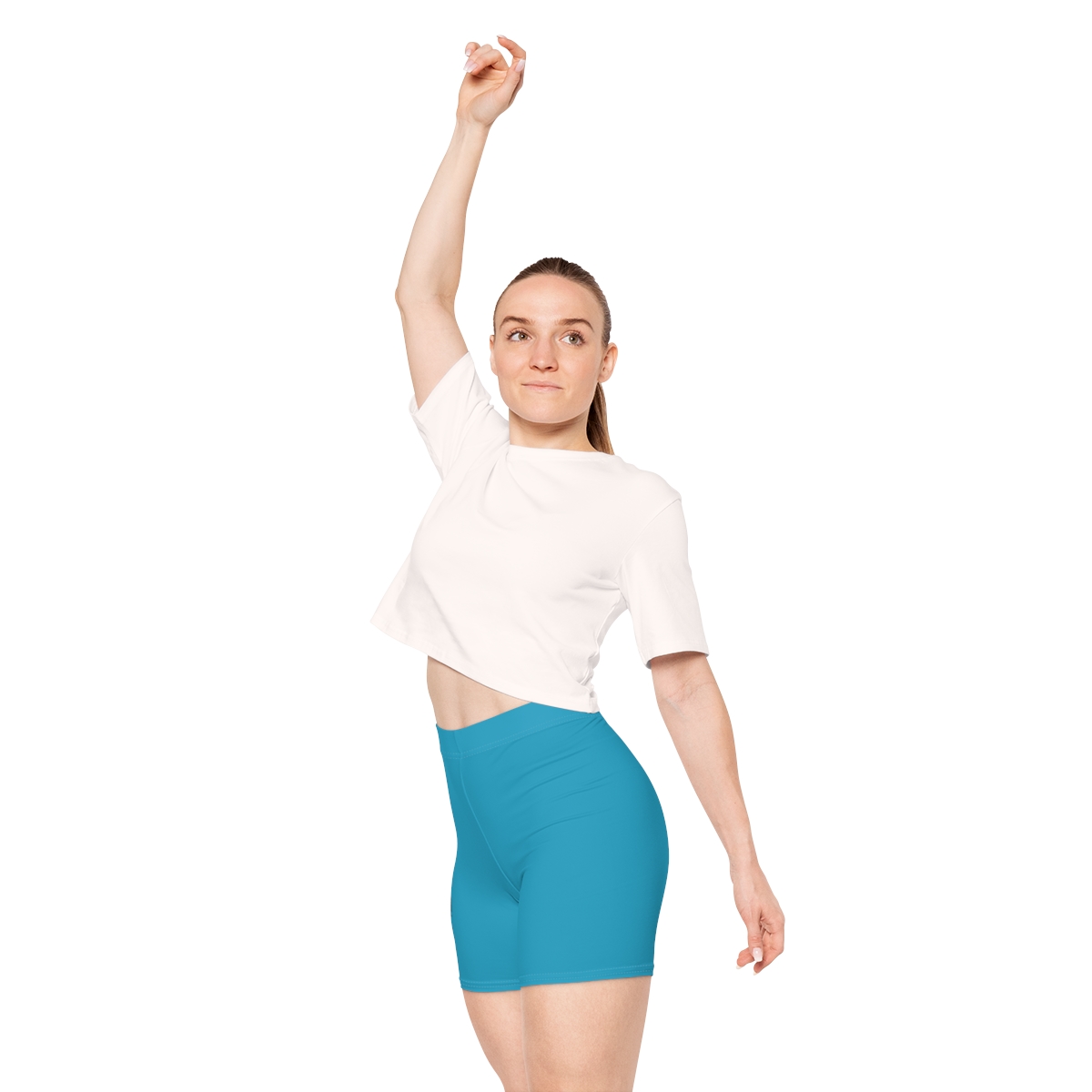Rippn Surf Women's Ocean Blue Vert Wave Athletic Shorts - Image 7