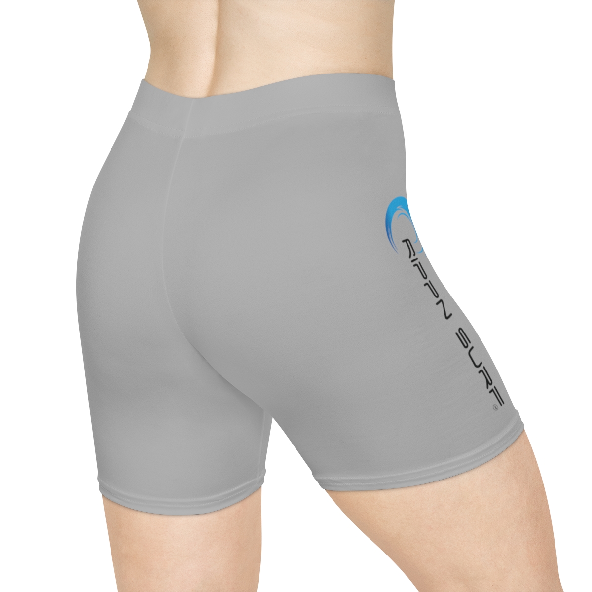 Rippn Surf Women's Light Grey Vert Wave Athletic Shorts - Image 4