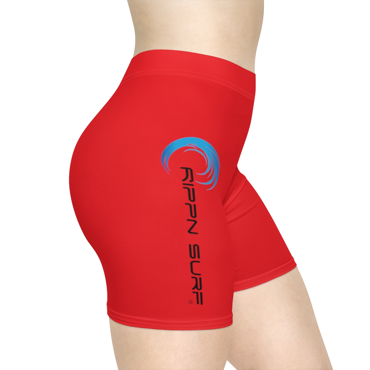 Rippn Surf Women's Red Vert Wave Athletic Shorts - Image 5