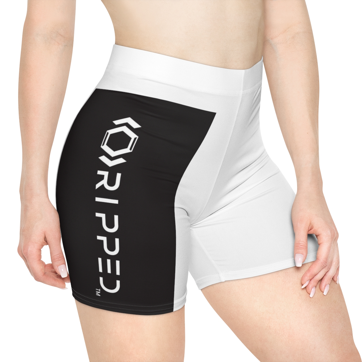 Ripped Women's Black/White Vert Athletic Shorts - Image 4